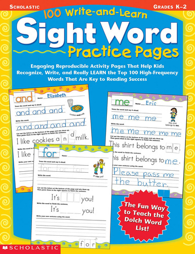 100 Write-and-learn Sight Word Practice Pages: Engaging Repr