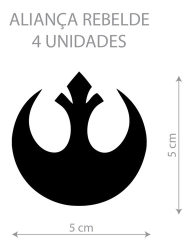 Adesivo Filme Star Wars Alianca Rebelde Geek 4 Unidades 5cm