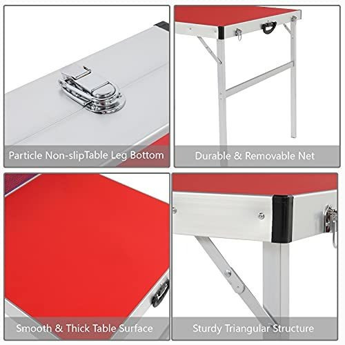 Mesa Tenis Plegable Portatil Tamaño Medio Red 2 Pala 3