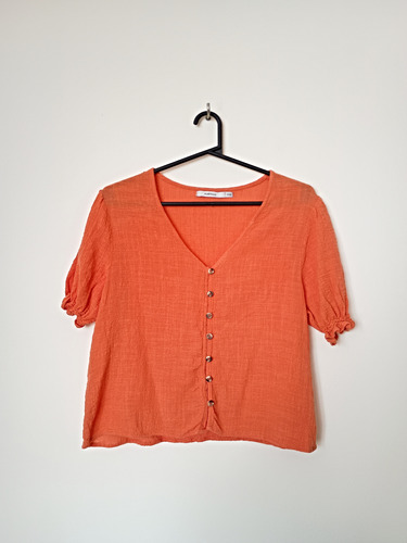 Blusa Portsaid Naranja Abotonada, Talle M