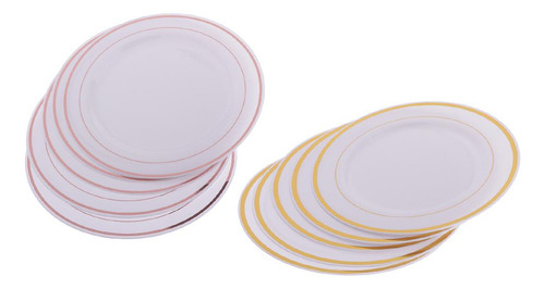 Plato De Plástico Desechable Oro Rosa
