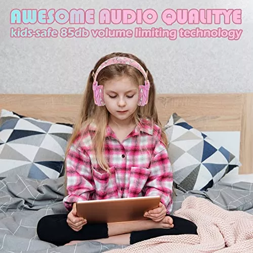 SVYHUOK Unicorn Kids - Auriculares Bluetooth para niñas, adolescentes,  niños, auriculares inalámbricos de gato para teléfonos inteligentes,  tabletas