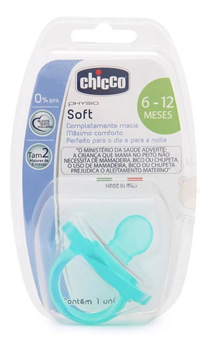 Chupeta De Silicone Verde Tamanho 2 Physio Soft 6-12m Chicco