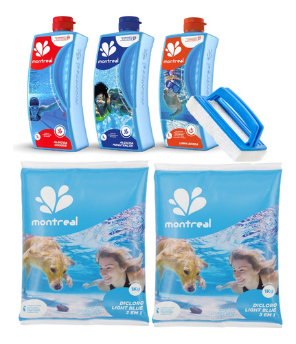 Kit Químico De Limpeza Piscina + Esponja