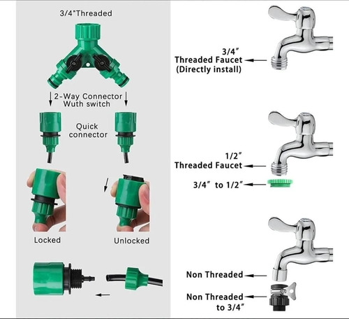 Imagen 5 de 7 de Kit De Riego Sistema Automático Por Goteo 40m + Timer