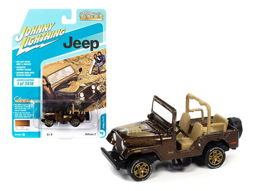 Johnny 1:64 Jeep Cj - 5 Dark Brown Poly ( Golden Eagle