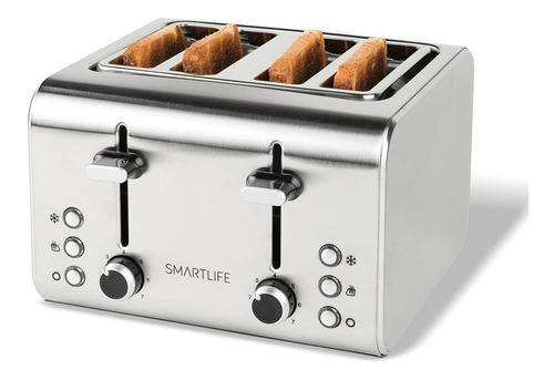 Tostadora Smartlife 4 Panes Acero Inox 4 Funciones Yanett