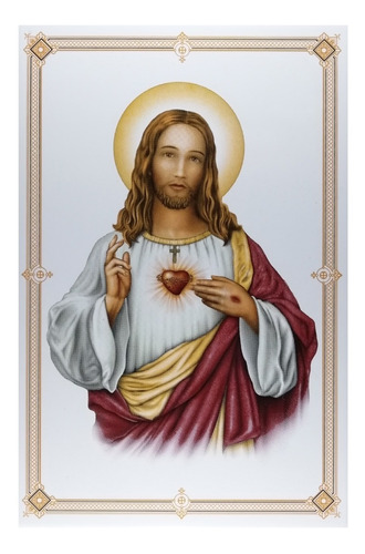 Imagen Sagrado Corazón De Jesús En Azulejo 21x31cm Alcesa