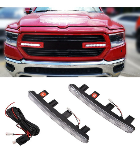 Parrilla Parachoque Delantero 6  Kit Luz Led Para Dodge Ram