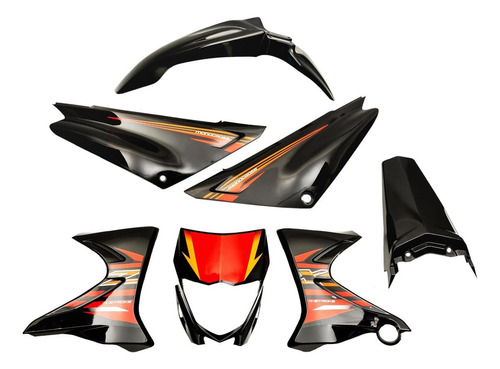 Kit De Plasticos Completo Yamaha Xtz 125 Negro Mtc