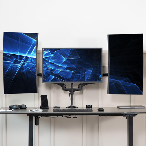 Soporte neumático triple para monitor Vivo para 3 pantallas AT