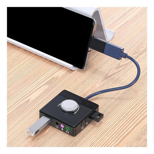 Tarjeta De Sonido Externa Usb 3 Puertos A Jack 3.5mm
