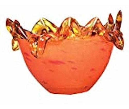 Frutero Decorativo De Vidrio Naranja 