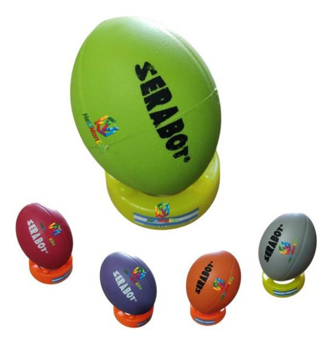 C O M B O 25% 2 Pelotas Rugby + 1 Tee  P/ Mini Rugby Serabot