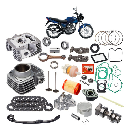 Kit Motor Cg 150 2004/2008 Completo Com Cilindro Cabeçote