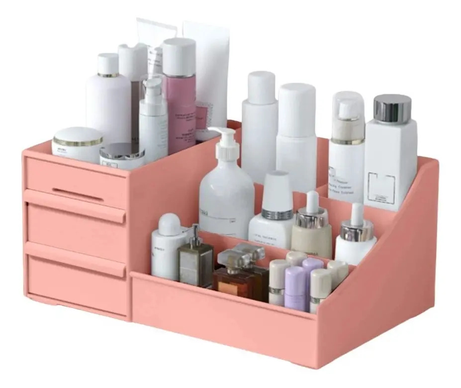 Organizador Mesa Porta Treco Caneta Gaveta Escritório Multiu Cor Rosa