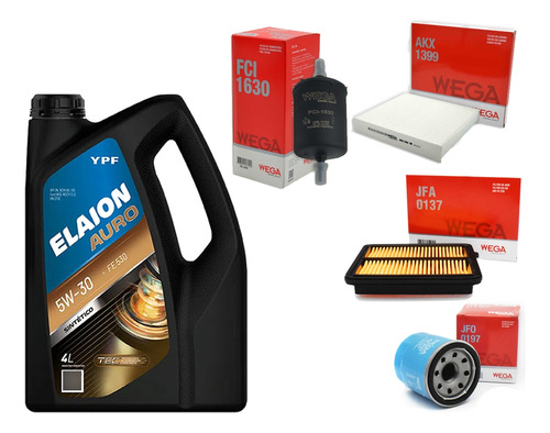 Kit Filtros Nissan Kicks 1.6 + Aceite Ypf Auro Fe 5w30 4l