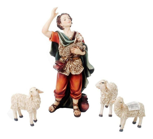 Figura De Pastor 5pz 24cm Nacimiento Navidad