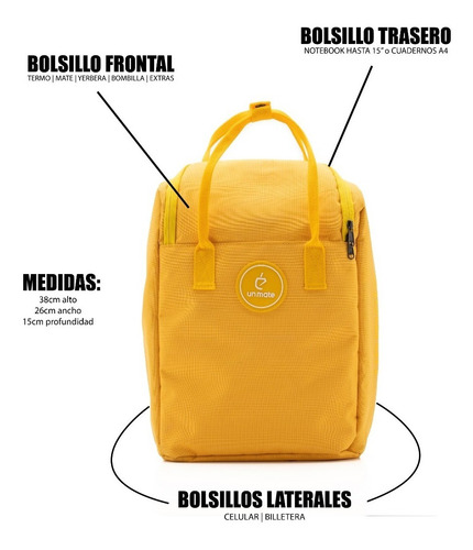 Mochila Matera Para Notebook - Amarillo