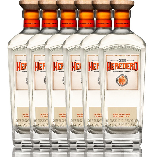 Gin Heredero Handcrafted Premium Botella 700ml X6 - Gobar®
