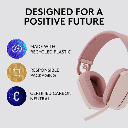 Imagen 3 de 5 de Auriculares Inalámbricos Over-ear Logitech Zone Vibe 100 Color Rosa