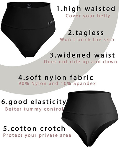 Tangas De Cintura Alta Finetoo Para Mujer, Ropa Interior Par