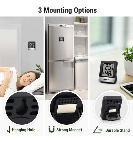 Imagen 4 de 4 de Termómetro Higrómetro Digital Thermopro Tp-49 Mide Humedad