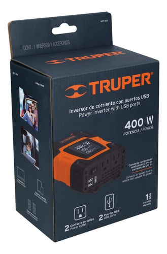 Inversor De Corriente 400 W Truper 10449