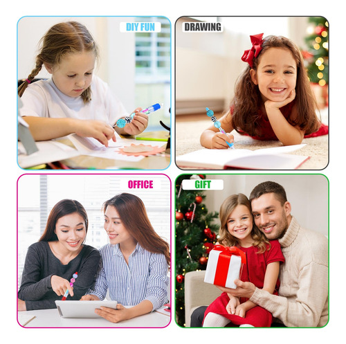 12 Bolígrafos Multicolor 4 En 1 Para Regalos De Navidad