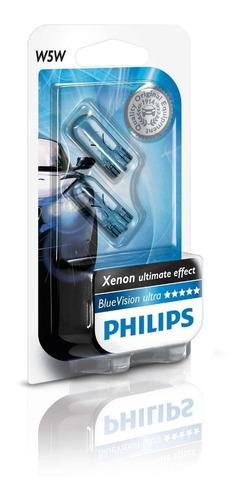 Lámparas Blue Vision Philips Muelitas X 2 T10 W5w 12961bv