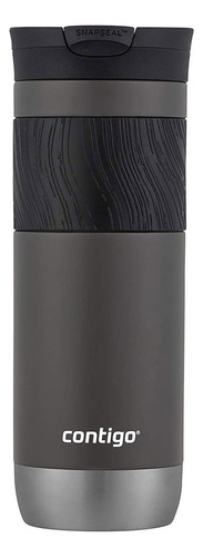 Garrafa térmica de aço inoxidável Byron Snapseal 591 Ml Contigo System, cor preta Byron