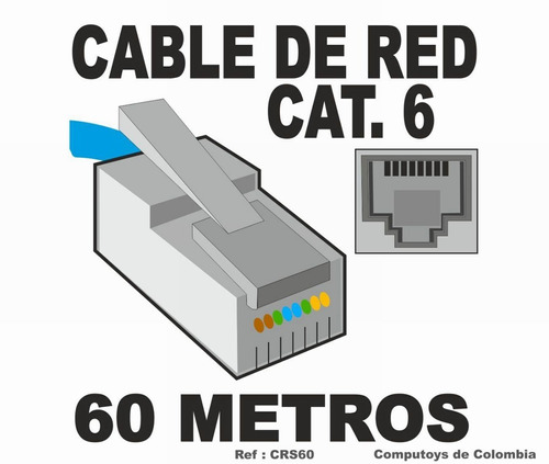 Imagen 1 de 6 de Cable Modem Al Pc X Utp Rj-45 Cat.6 Ref: Crs60 Computoys Sas