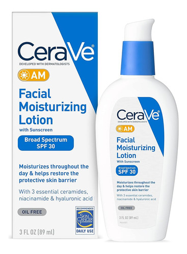 Cerave Am Loción Hidratante Facial Spf 30 | Humectante Facia