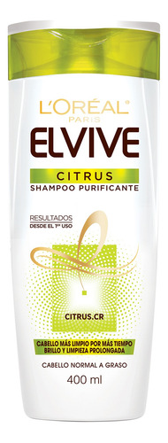 Shampoo Pelo Graso Citrus Elvive L'Oréal 400ml