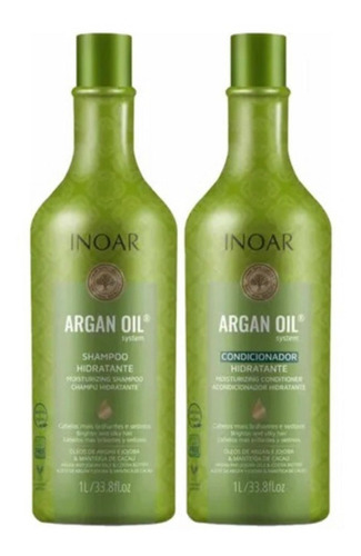  Pack Inoar Argan Oil Shampoo + Acondicionador 1l