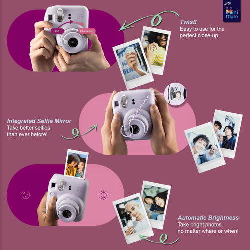 Fujifilm Instax Mini 12 Cámara Instantánea Azul Pastel + Est