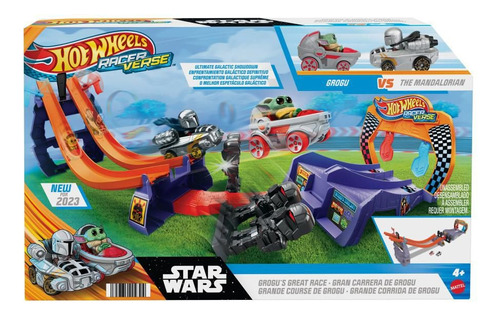 Hotwheels Pista Grogu Vs Mandalorian Star Wars Hvh36 Color Naranja