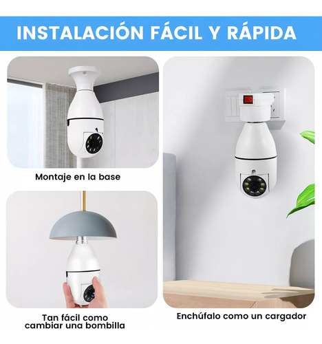 Cámara Foco 360° Wifi Hd Inalámbrica Exterior/interior