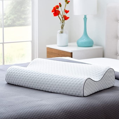 Almohada Cervical Memory Foam Fibra De Carbón De Bambú