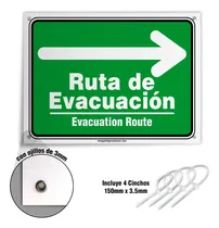 Comprar Señaletica Letrero  Ruta De Evacuacion Derecha 21x30