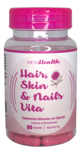 Hair Skin & Nails Vita Next Health Suplemento Alimentar Comp Sabor Sem Sabor
