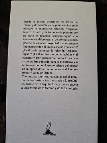 Construir, Habitar, Pensar Martín Heidegger