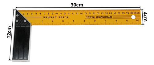 Nível 30cm Magnético Imã + Esquadro Aço 12pol Cabo Metal