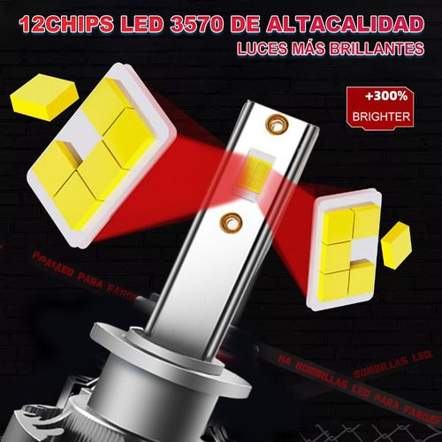 Kit De Faros Led H1 H7 Alto Baja 24000lm Para Renault Duster 2013-2016