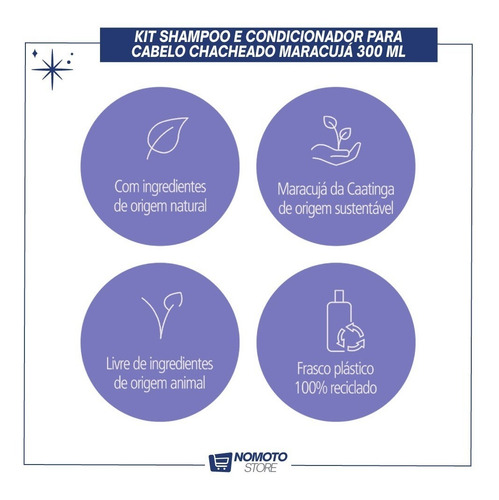 Kit Shampoo E Condicionador Para Cabelos Cacheados 300ml