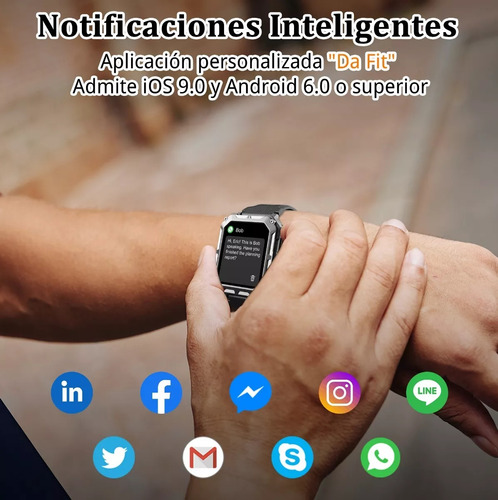 Reloj Inteligente Smart Watch Táctico Llamadas Asistente Voz