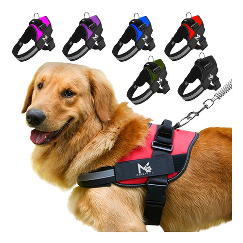 Imagen 2 de 6 de Arnés Táctico De Nailon Para Perros Con Velcro Talla M