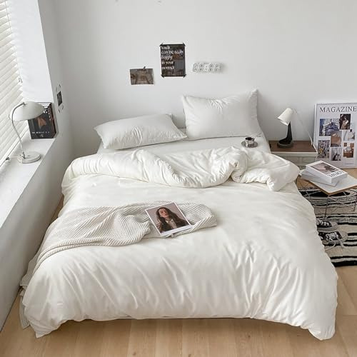 Cottonight Edredón Blanco Set King Blanco Ropa De Cama Edred