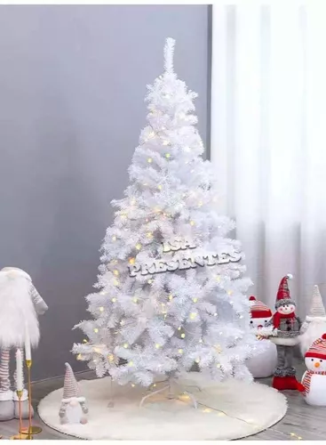 Árvore De Natal Branca Decorada 90 Cm Com Galhos