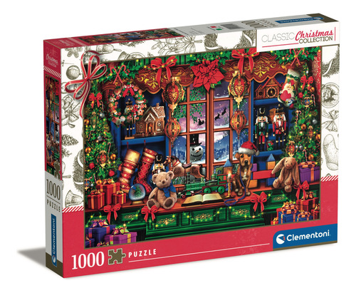 Rompecabezas Juguetes Vintage En Navidad 1000 Pz Clementoni